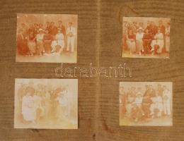 cca 1920 Táncos trió tagjainak fotó sorozata 16 fotó harmonika leporellón / Atrist trio 16 photos