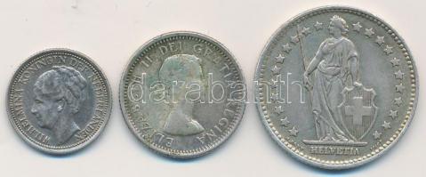 Vegyes: Svájc 1958. 1Fr Ag "Standing Helvetia" + Hollandia 1937. 10c Ag "Wilhelmina&q...