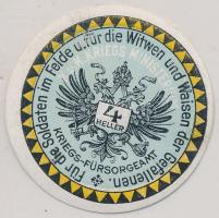 Ausztria ~1914. 4h "Honvédelmi Minisztérium Hadsegélyező Hivatala" T:I Austria ~1914. 4 Heller "K.u.K. Kriegs-Ministerium Kriegs-Fürsorgeamt" C:UNC