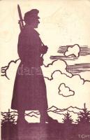 A M. kir. 16. honvéd gyalogezred özvegy- és árvaalapja javára / Military WWI, Hungarian charity postcard s: Tichy