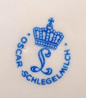 Oscar Schlegelmilch antik jelenetet ábrázoló matricás porcelán mélytányér, hibátlan, jelzett, d: 21 ...