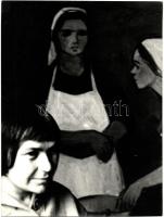 cca 1970 Z. Szeitl Mária: Koszta Rozália festőművész portréja, feliratozott vintage fotóművészeti alkotás, 24x18 cm