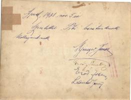 1931 november 5. L'art fotóműterem (Budapest): Hungarian Harmony Band, négy zenekari tag dediká...