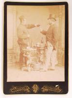 Barcsay Domokos (1848-1913) főrendiházi tag, anekdota mester és Rohan herceg. Veress Ferenc keményhátú fotója 11x16 cm