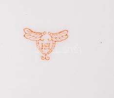 4 db japán mintás kézzel festett porcelán tányér, hibátlan, jelzett, d: 18 cm