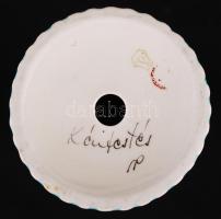 Drasche tálhordó lány, kézzel festett porcelánfigura, hibátlan, jelzett, m: 20 cm