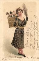 Krampus lady Emb. litho