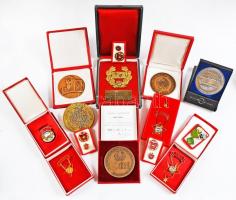 Doboznyi vegyes 14db magyar és külföldi kitüntetés, emlékérem főleg a szocialista időszakból, több m...