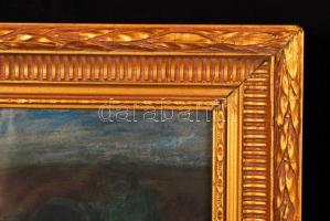 Pap Géza (1883-?): Faluszéle. Olaj, karton, jelzett, üvegezett keretben, 22×31 cm