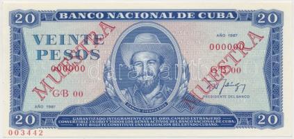 Kuba 1987. 20P "MUESTRA (MINTA)" felülbélyegzéssel T:I  Cuba 1987. 20 Pesos with "MUESTRA" overprint C:UNC