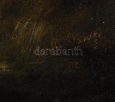 Olvashatatlan jelzéssel: Táj várrommal. Olaj, vászon, 65×85 cm