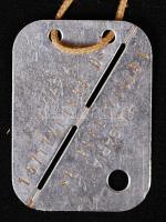 Műszaki alakulatos katona dögcédulája / Hungarian identity tag