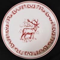 Zsolnay vadász mintás étkészlet, matricás, jelzett, hibátlan, összesen:24 db