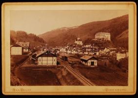 cca 1890 Murau vasutállomással keményhátú fotó / Murau railway station photo 12x16 cm