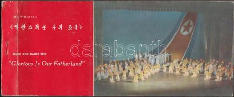 1969 Glorious is Our Fatherland: Music and Dance Epic - észak-koreai hazafias képeslap füzet / North-Korean patriotic/propaganda postcard booklet