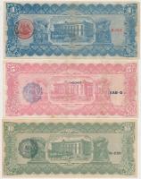 Mexikó/Forradalmi/Chihuahua 1914. 1P + 5P + 10P piros, kék, fekete csipkés bélyegző a hátlapon T:III...