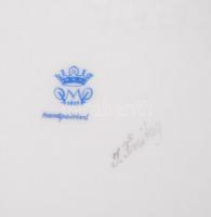 Porzellan Manufaktur Plaue bonbonier, kézzel festett, jelzett, hibátlan, h:19 cm, m:16 cm