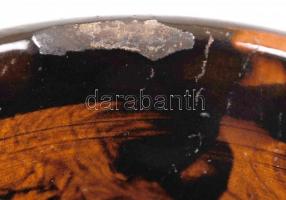 Badár Balázs (1855-1938): Füles váza pár, mázas kerámia, apró máz hibákkal, jelzett, m:28 cm