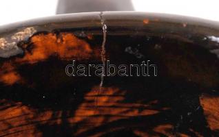 Badár Balázs (1855-1938): Füles váza pár, mázas kerámia, apró máz hibákkal, jelzett, m:28 cm