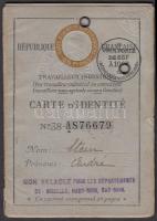 1939 Francia fényképes személyi igazolvány / 1939 French ID