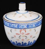 Jelzett kínai mokkás készlet, kézzel festett, jelzett, hibátlan