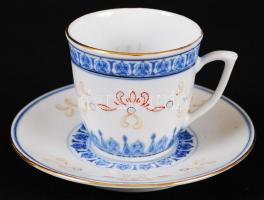 Jelzett kínai mokkás készlet, kézzel festett, jelzett, hibátlan