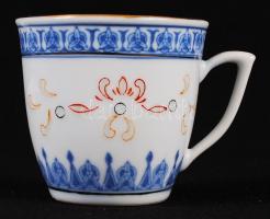 Jelzett kínai mokkás készlet, kézzel festett, jelzett, hibátlan