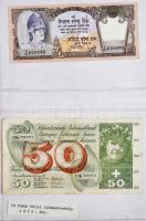 Vegyes külföldi bankjegy gyűjtemény műbőr borítású albumba rendezve 35db berakólapon, közte Jamaica,...