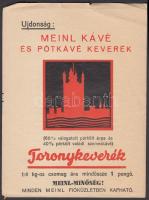 cca 1930-1940 Meinl Gyula által forgalmazott termékek 2 db szórólapja (Meinl kávé és pótkávé, Meinl ...