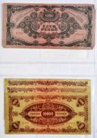 Vegyes magyar és külföldi bankjegy gyűjtemény albumba rendezve 56db berakólapon, közte korona, pengő...