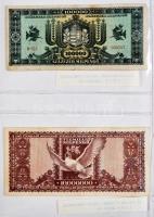 Vegyes magyar és külföldi bankjegy gyűjtemény albumba rendezve 56db berakólapon, közte korona, pengő...