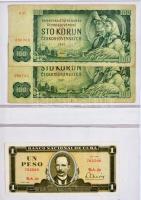 Vegyes magyar és külföldi bankjegy gyűjtemény albumba rendezve 56db berakólapon, közte korona, pengő...