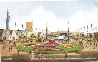 1938 Glasgow, Scotland Empire Exhibition, Dominions and colonial avenues, Valentine's 'Art Colour' s: Brian Gerald (EB)