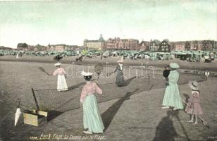 Berck, beach, playing tennis (small tear)