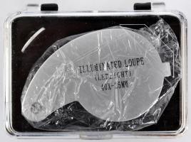 Illuminated / 40x-25mm LED világítással ellátott fém ékszerész loupe új állapotban