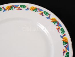 Zsolnay modern mintázatú hiányos készlet, matricás, kopott, jelzett, összesen:15 db