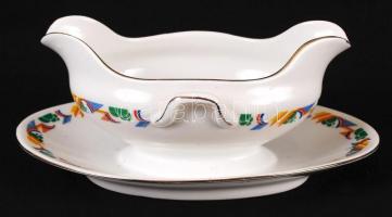 Zsolnay modern mintázatú hiányos készlet, matricás, kopott, jelzett, összesen:15 db