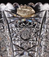 Bohemia ólomkristály váza, jelzett, hibátlan, csiszolt, metszett, m:20,5 cm, d:17 cm