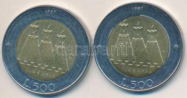 San Marino 1987R 500L "15. évforduló" Róma (2x) T:2 San Marino 1987R 500 Lire "15th anniversary" Rome (2x) C:XF Krause KM#209