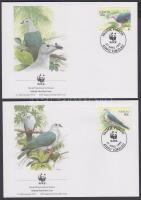 Fruit Dove set + the same set on 4 FDC Gyümölcsgalamb sor + ugyanaz a sor 4 FDC-n