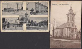 Szerencs, Római katolikus templom - 2 db régi képeslap / 2 old postcards