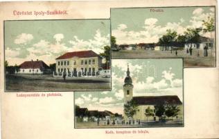 Ipolyszalka, Fő utca, Leánynevelde és plébánia, kiadja Pummerschein György / street, girl school and parish (EK)