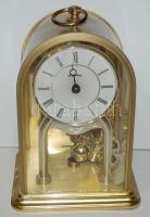 Schmeckenbecher német asztalióra, működik, hiányos sérült állapotban, 22 cm /Schmeckenbecher  Clock Tempus Fugit Germany, little cracked