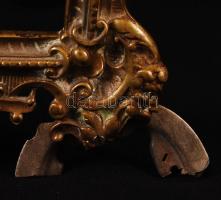 Rokokó stílusú képkeret pár (2db), réz, egyik sérült, belső méret: 18,5×10 cm, külső méret:34×18 cm