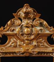 Rokokó stílusú képkeret pár (2db), réz, egyik sérült, belső méret: 18,5×10 cm, külső méret:34×18 cm