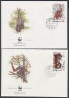 1989 WWF orangután sor Mi 1291-1294 4 FDC