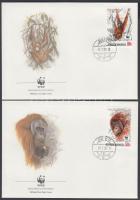 WWF Orangutan set 4 FDC WWF orangután sor 4 FDC