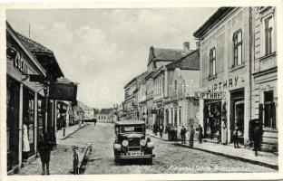 Rimaszombat, Rimavska Sobota; Cséman és Lipthay üzlete, autó / shops, automobile