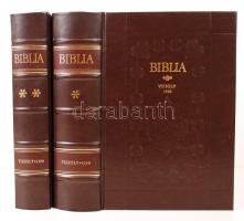 Vizsolyi Biblia I.-II. kötet. Facsimile kiadás. Bp. 1990. Magyar Helikon. Kiadói egészbőr kötésben. Eredeti védőtokkal, hibátlan állapotban