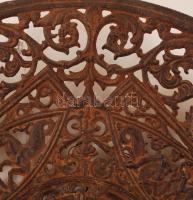 Antik áttör dísztányér, öntött vas, d:28 cm